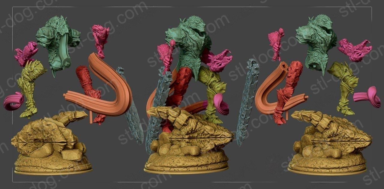 蜥蜴人战士 Warrior Lizardman 3D打印图纸